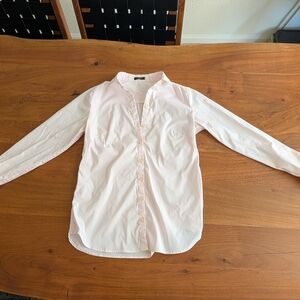 Women's Pink Button-Up Shirt Ann Taylor Size Small Petite
